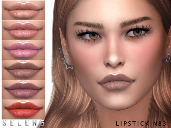 Sims 4 — Lipstick N83 by Seleng — Teen to Elder Female 15 colours Custom Thumbnail HQ mod compatible The picture was