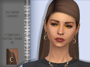 Sims 4 — Half Moon Earrings by PlayersWonderland — 4 Swatches HQ Custom thumbnail All LODS