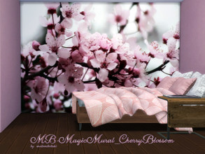 Sims 4 — MB-MagicMural_CherryBlossom by matomibotaki — MB-MagicMural_CherryBlossom, lovely floral mural, comes in 3
