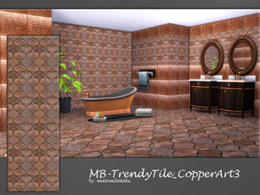 Sims 4 — MB-TrendyTile_CopperArt3 by matomibotaki — MB-TrendyTile_CopperArt3, handcrafted copper tile, elegant and chic,