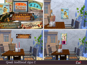 Sims 4 — Traditional Greek signs C by evi — Traditional decorative Greek signs for shops, tavernas, cafes