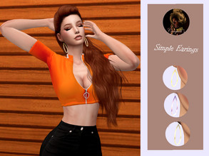Sims 4 — Simple Earings  by couquett — * 5 swatches * Base game compatible feminine style disallowed for random. * Custom