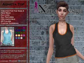 Sims 4 — Agneta Top by Nany-Design — -Created For The Simis 4 -New Mesh -All Lods -All Textures -HQ compatible -20 Colors