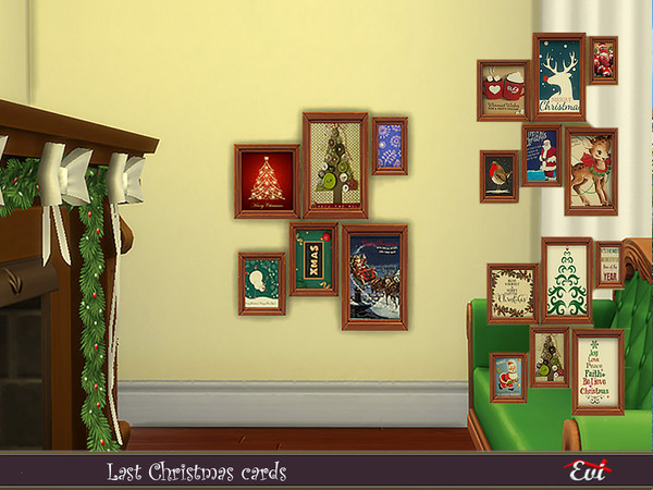 Sims 4 — Last Christmas cards by evi — A bunch of Christmas cards from last Christmas are treated as the perfect