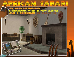 Sims 2 — African Safari by Padre — An African inspired livingroom in earthy tones and natural fibres. Faux leopard,