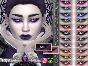 Sims 4 — Vampyr Eyeliner by EvilQuinzel — - Eyeliner category; - Female and male; - Teen + ; - All species; - 12 colors;