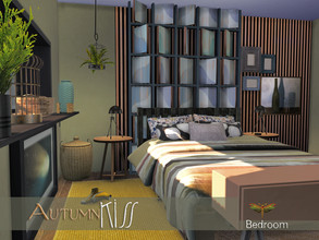 Sims 4 — Autumn Kiss Master Bedroom by fredbrenny — This master bedroom has the warm colors that the rest of the Autumn