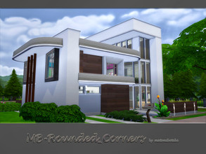 Sims 4 — MB-Rounded_Corners by matomibotaki — Modern family home with stylish design. Bright entrance, hall, kitchen with