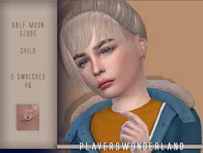 Sims 4 — Half Moon Studs CHILD by PlayersWonderland — HQ 9 Swatches Custom thumbnail