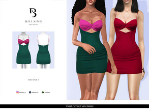 Sims 3 — Twist Cut Out Mini Dress  by Bill_Sims — YA/AF Everyday/Formal Available for Maternity Recolorable - 2 Channels