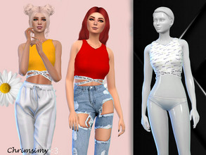 Sims 4 — Cut Out Top by chrimsimy — -female top -13 swatches -custom thumbnail -all LODs -hq compatible Hope you like it!