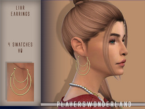 Sims 4 — Liar Earrings by PlayersWonderland — HQ 4 Swatches Custom thumbnail