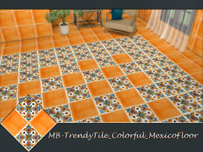 Sims 4 — MB-TrendyTile_Colorful_MexicoFloor by matomibotaki — MB-TrendyTile_Colorful_MexicoFloor, bright and colorful