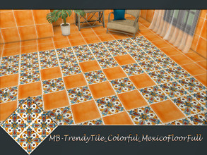 Sims 4 — MB-TrendyTile_Colorful_MexicoFloorFull by matomibotaki — MB-TrendyTile_Colorful_MexicoFloorFull, bright and