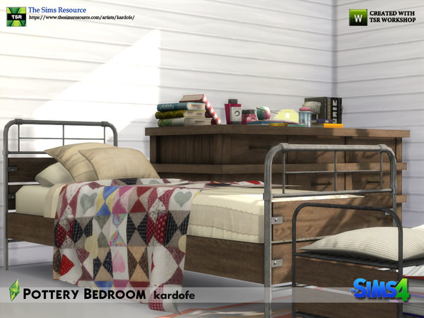 Sims 4 — kardofe_Pottery Bedroom by kardofe — Set of nine new meshes, to recreate a bedroom for teenagers or young