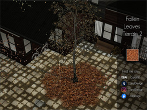 Sims 4 — Fallen Leaves Terrain 2 by Caroll912 — A single recolour, detailed and red to brown-toned autumn leaves terrain