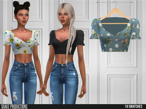Sims 4 — ShakeProductions 533 - Top by ShakeProductions — Tops/Blouses New Mesh All LODs Handpainted 19 Colors Credits;