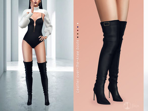 Sims 4 — Jius-Leather over-the-knee boots 01 by Jius — -Leather over-the-knee boots -5 colors -Party/Cold Weather -Custom
