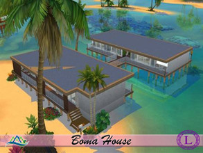 Sims 4 — Boma House by Lyca02 — Surrounded on all sides by tranquil waters, Enjoy a relaxing day or night by the calming