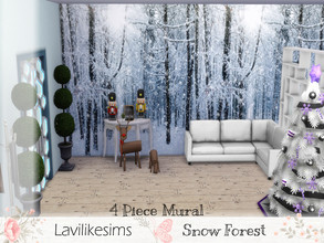 Sims 4 — Snow Forest by lavilikesims — Mural 4 walls wide, infinite Imagine having a lovely snowy forest but inside your