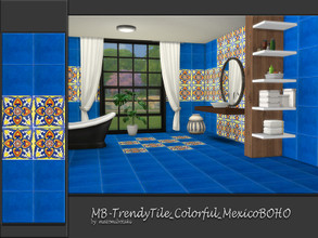 Sims 4 — MB-TrendyTile_Colorful_MexicoBOHO by matomibotaki — MB-TrendyTile_Colorful_MexicoBOHO, a bright and colorful
