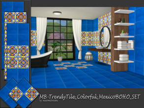 Sims 4 — MB-TrendyTile_Colorful_MexicoBOHO_SET by matomibotaki — MB-TrendyTile_Colorful_MexicoBOHO_SET, a bright and
