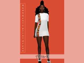 Sims 4 — Afra-k Mawa kente print dress by akaysims — Mesh made by me - For Teen-YA-Adult-Elder - 15 swatches - All LODs -