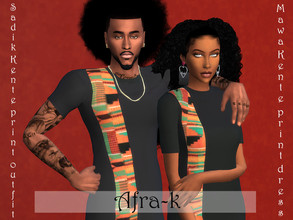 Sims 4 — Afra-k Sadik & Mawa kente print outfits by akaysims — Mesh created by me - For Teen-YA-Adult-Elder - 15