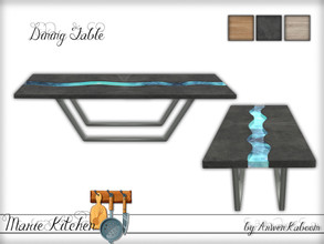 Sims 4 — Marie Kitchen - Dining Table by ArwenKaboom — City Living dining table in 9 recolors. 