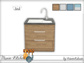 Sims 4 — Marie Kitchen - Sink by ArwenKaboom — Base game kitchen sink in 8 recolors. 