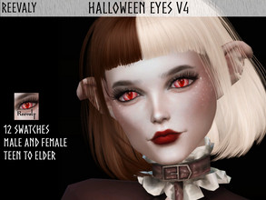 Sims 4 — Halloween Eyes V4 by Reevaly — 12 Swatches. Teen to Elder. For Male and Female. Please do not reupload. Base