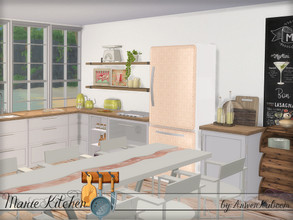 Sims 4 — Marie Kitchen by ArwenKaboom — A new kitchen set for your simmies and it contains: - Counter - Side table -