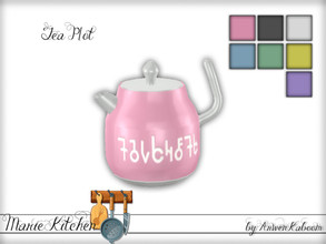 Sims 4 — Marie Kitchen - Tea Pot by ArwenKaboom — Base game tea pot in 7 recolors. 