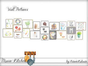 Sims 4 — Marie Kitchen - Wall Pictures by ArwenKaboom — base game wall pictures in 3 recolors. 