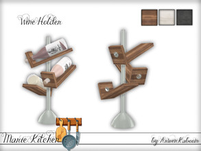 Sims 4 — Marie Kitchen - Wine Holder by ArwenKaboom — Base game wine holder in 3 recolors. 