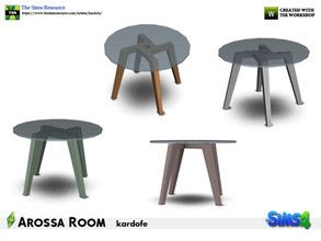 Sims 4 — kardofe_Arossa Room_EndTable by kardofe — Side table, wood and glass, in four color options 