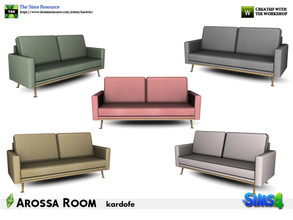 Sims 4 — kardofe_Arossa Room_LoveSeat by kardofe — Two-seater sofa in 1950s Nordic style, in five color options 