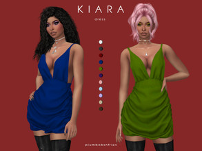 Sims 4 — KIARA | dress by Plumbobs_n_Fries — New Mesh Ruched Short Dress HQ Texture Female | Teen - Elders 11 Swatches