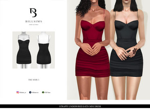 Sims 3 — Strappy Underwired Satin Mini Dress by Bill_Sims — YA/AF Everyday/Formal Available for Maternity Recolorable - 1