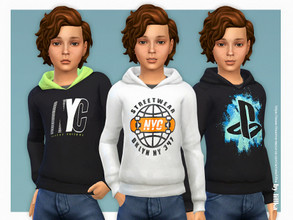 Sims 4 — Hoodie for Boys P22 by lillka — Hoodie for Boys 3 swatches Base game compatible Custom thumbnail Hair by