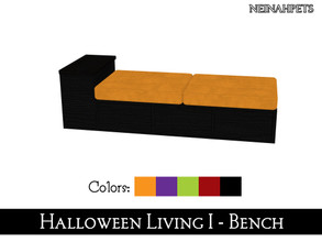 Sims 4 — Halloween Living I - Bench {Mesh Required} by neinahpets — A cushioned bench in 5 colors.