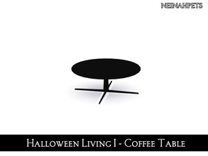 Sims 4 — Halloween Living I - Coffee Table {Mesh Required} by neinahpets — A re-textured black wooden round coffee table.