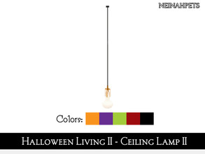Sims 4 — Halloween Living II - Ceiling Lamp II {Mesh Required} by neinahpets — Long ceiling lamps with bulbs - 5 Colors.
