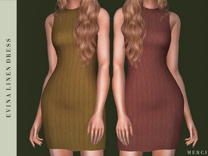 Sims 4 — Evina Linen Dress by -Merci- — New Dress for Sims4! For female, teen-elder. 16 Colours, HQ mod compatible. All