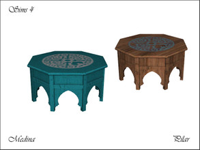 Sims 4 — Medina Coffeetable. by Pilar — Objects to be used together or combined with other styles