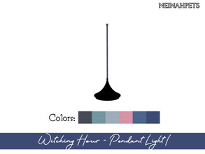 Sims 4 — Witching Hour Dining - Pendant Light I {Mesh Required} by neinahpets — A pendant ceiling light in 6 colors.
