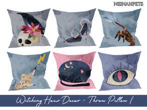 Sims 4 — Witching Hour Decor - Throw Pillows I {Mesh Required} by neinahpets — 6 enchanting pillows to match with