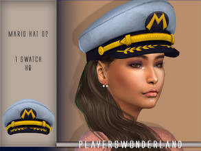 Sims 4 — Mario Captain Hat by PlayersWonderland — 1 Swatch HQ Custom thumbnail