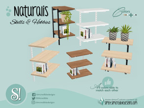 Sims 4 — Naturalis Wall bookshelf by SIMcredible! — by SIMcredibledesigns.com available at TSR 3 colors in + variations