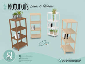 Sims 4 — Naturalis Bookshelf by SIMcredible! — by SIMcredibledesigns.com available at TSR 3 colors variations